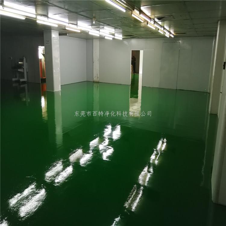 東莞市謝崗廠房車間環氧薄涂地板施工中
